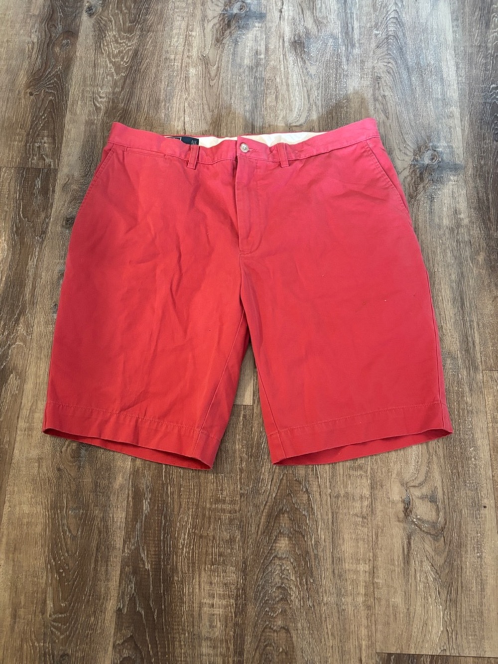 Ralph Lauren Red Cotton Chino Shorts Sz 38